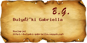 Bulyáki Gabriella névjegykártya